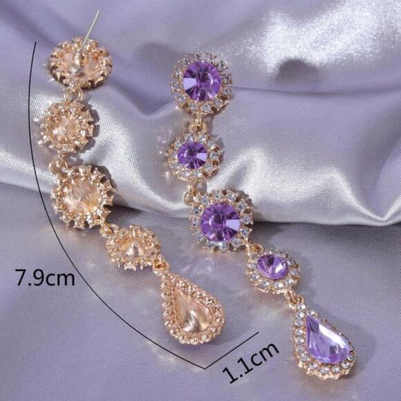 🔅🆕🔅✨Elegant Gorgeous Gemstone Dangle Earrings✨ - Picture 6 of 11